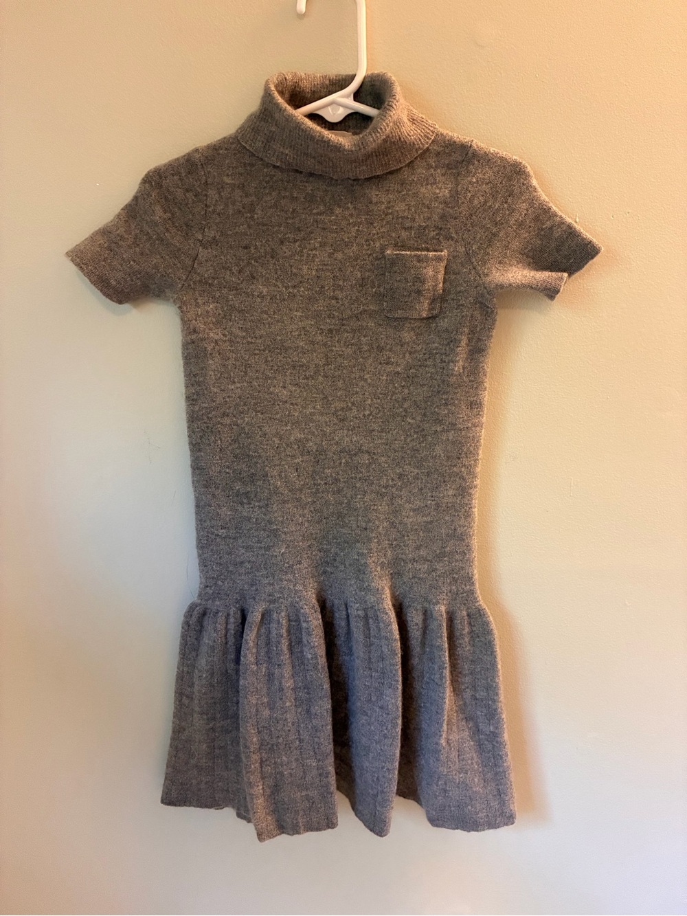 Crewcuts J.Crew Girls Size 8 100% Merino Wool Gray Sweater Dress